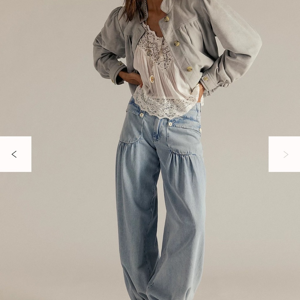 Free People Gray Wide-Leg Jeans - Picture 3 of 12